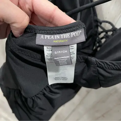 A pea in the pod Criss Cross One Piece Maternity Swimsuit in Black