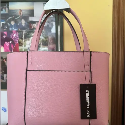 Karl Lagerfeld TOTE BAG KARL CRISTALES ROSA WITH LOGO STRAP NWT