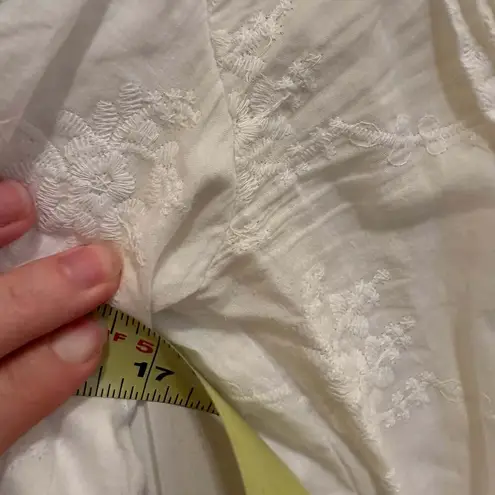 Lulus Be My Forever Love White Lace Embroidered Tiered Mini Dress scandi girl Size M