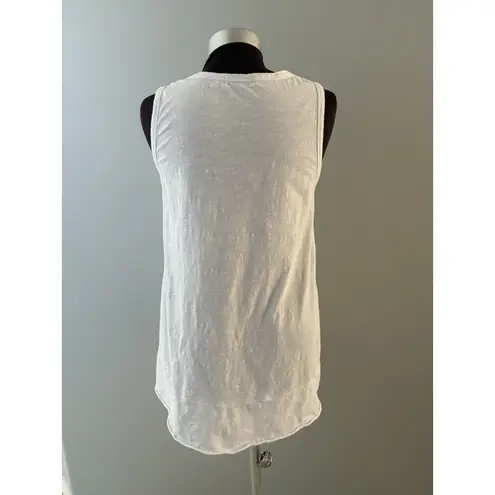 Habitat Tank Top Size S White Asymmetrical Lagenlook Coastal Lightweight Oversiz