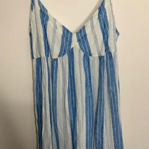 CP Shades CP Shade Free People Isabella Stripe Linen Maxi Dress Blue White Size XS Womens