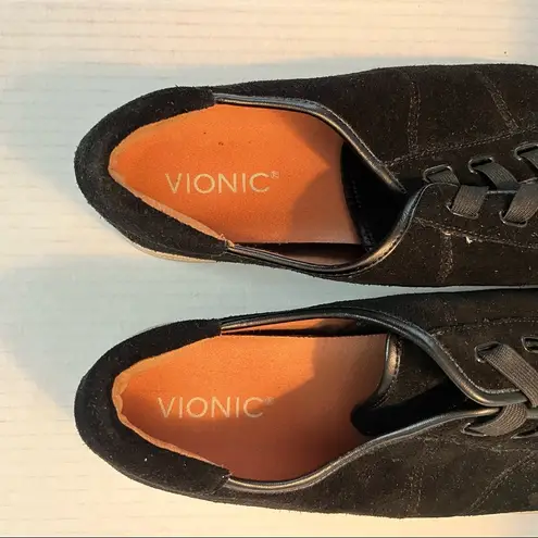 Vionic  Jean Sneaker Black Suede Slip On Casual Shoe Sz 12 GUC COMFORT SHOE