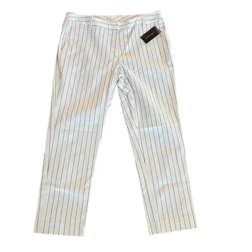 Luciano Dante Elegant Black and White Striped Women's Pants Size 12