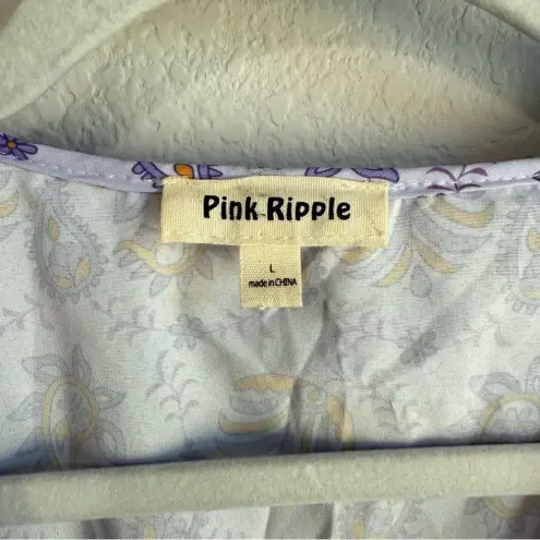Pink Ripple Paisley‎ Lilac Ruffle Mini Cocktail Dress Women’s Lightweight Size L Purple Size L