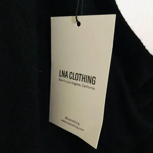 LNA Clothing Women's Maxi Dress One Shoulder Bodycon Side Slit Black Size XS NWT