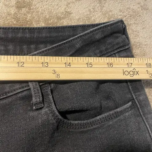 Old Navy  Jeans Womens 14 Plus High Rise Straight Black Fringe Raw Hem Pants