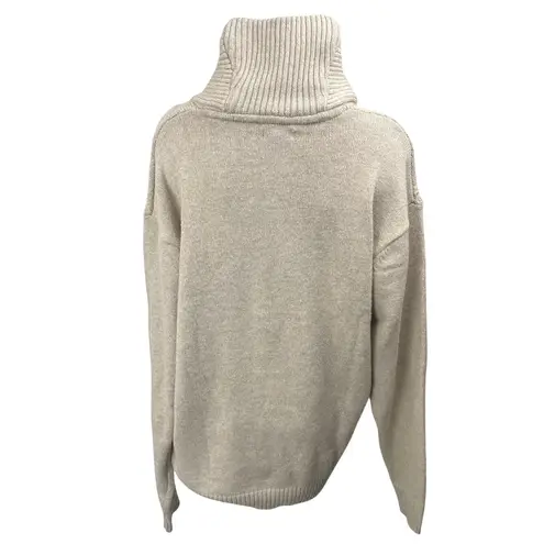 Portabella Women's Cream Tan Cable Knit Turtleneck Long Sleeve Sweater Top Sz XL