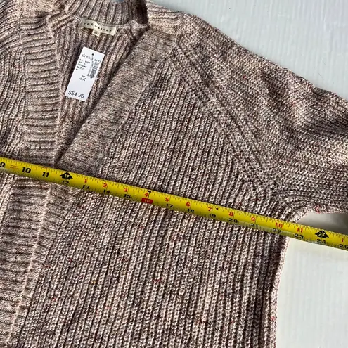 Retrology Plus Sz 2X Knit Pink Cardigan Sweater Open Stretch Drop Shoulders