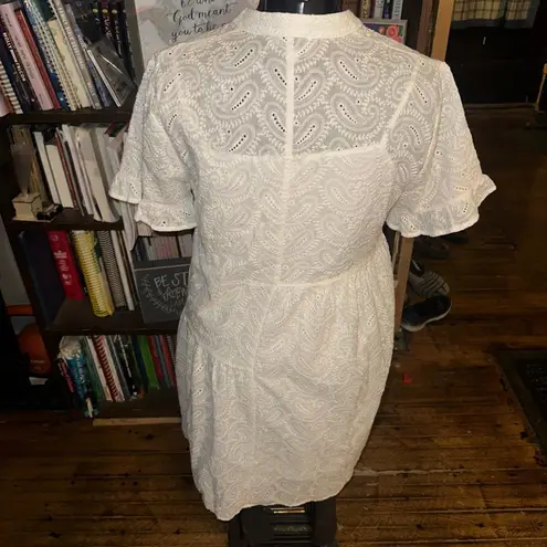 Molly Bracken luxe eyelet layered L white fairycore dress