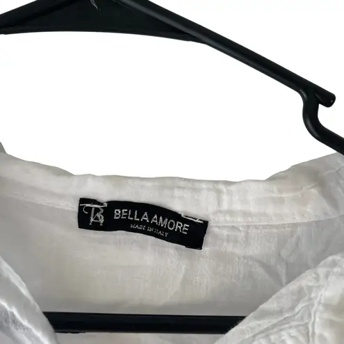 Bella Amore Made In Italy Women's One Size Sheer Cotton Light Weight Tunic Top White