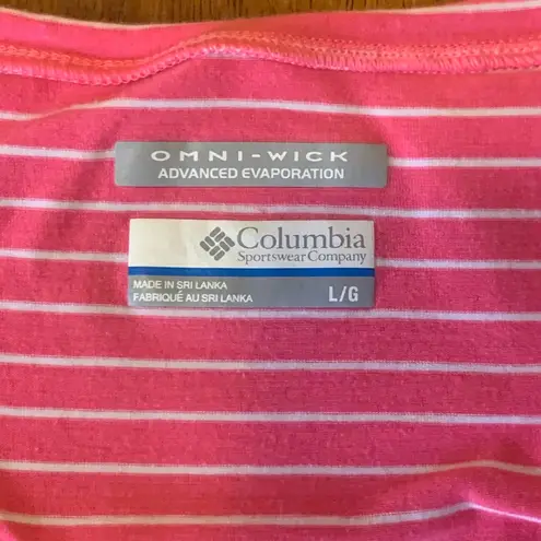Columbia “Reel Beauty ll” dress Large pink white stripe Omni
