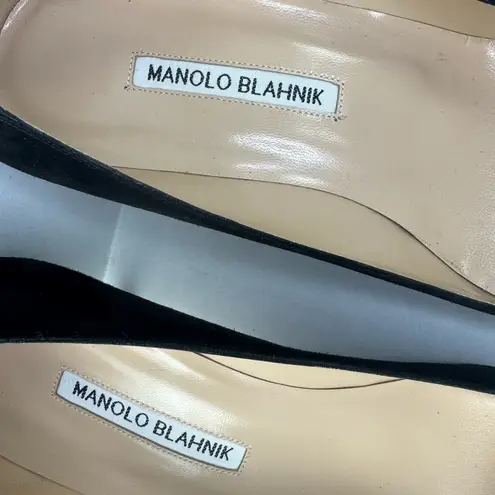 Manolo Blahnik Stiletto Heels Classic Black Suede Size 39.