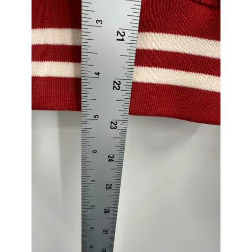 Weekday Kali Varsity Jacket Red "Gentle" Script Logo Ribbed Trim Size S