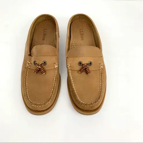 L.L.Bean  Tan Leather Slip-on Loafers Size 9M