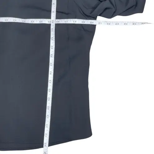 Alex Marie Women's Black Lightweight Smocked Neck Blouse Top Back Zip Medium