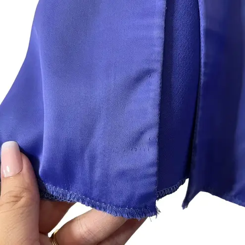 Danielle Guizio Satin Mini Skirt In Lilac Prime Side Slit Women’s Size L Flawed
