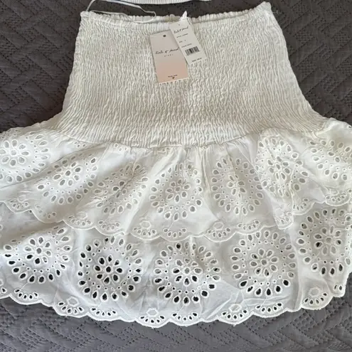 White Ruffled Mini Skirt Fit and Flare
