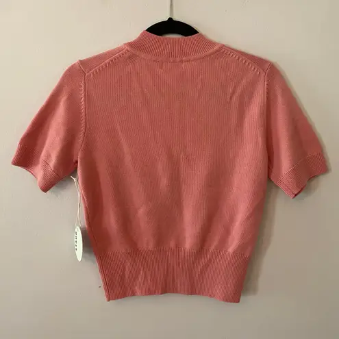 NWT Staud Women size Medium Damask Pink Sullivan Top Sweater V