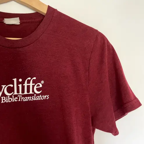 Wycliffe Bible Translators ruby red short sleeved women's shirt size small