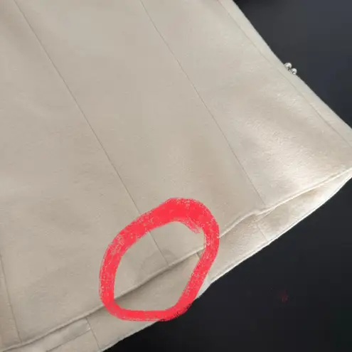 Per Se Carlisle Pearl Rhinestone Wool Jacket Womens 12 Cream Embellished FLAW