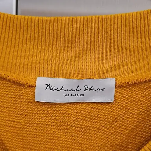 Michael Stars 💕💕 V-Neck Side Slit Ruffle Sweatshirt ~ Saffron Yellow Small