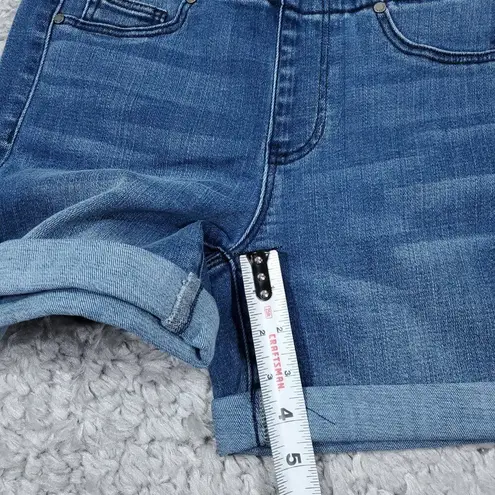 Liverpool Chloe Pull On Stretch Jean Shorts Size 0 25 Blue Rolled
