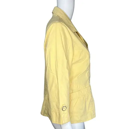 Chico's  Blazer Women Small 0 Yellow Lightweight Jacket Career Office‎ Work Casual