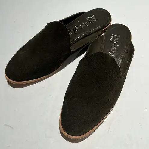 Pedro Garcia Womens Suede Loafer Mule shoes sz 37/7. B64 Green