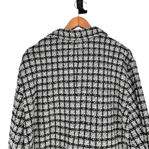 New York & Co Black White Tweed Crop Jacket size XXL Long Sleeve NWT Blazer