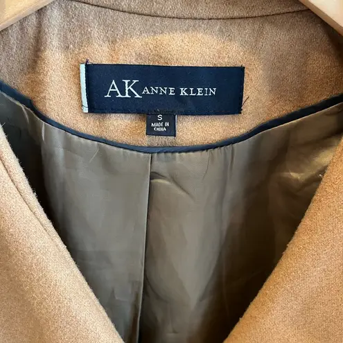 Anne Klein AK  Wool Pea Coat Camel Winter Long Womens Small Classic