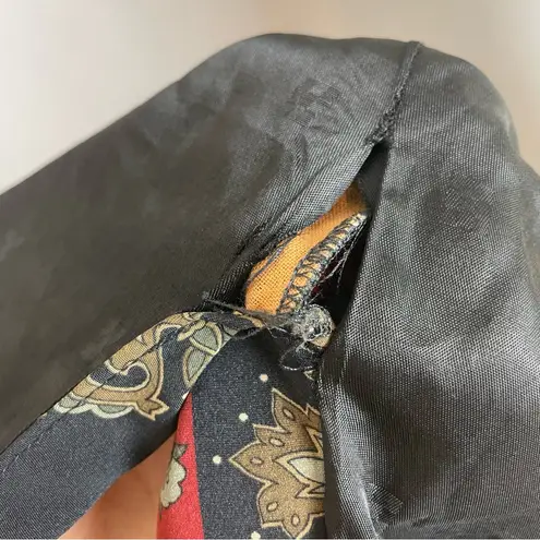 Vintage Dress 80s Pencil Petal Hip Skirt Layer Striped Floral Women Retro Black Red