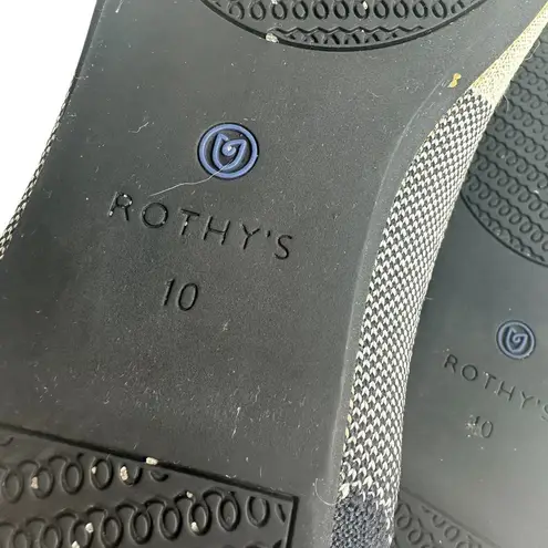 Rothy's The Flat Captoe Black White Plaid Check Retired Ballerina Size 10