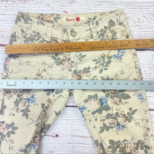 Hot Kiss Floral Print Skinny Jeans Cream Multi 3 Juniors