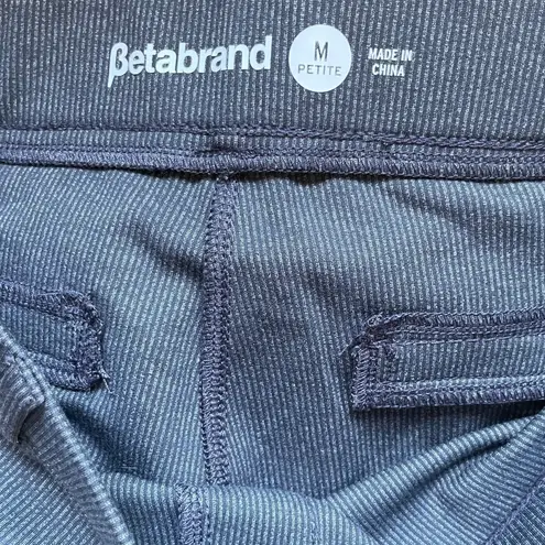 Betabrand  Straight Leg Classic Dress Pant Yoga Pants Gray Stripe MP