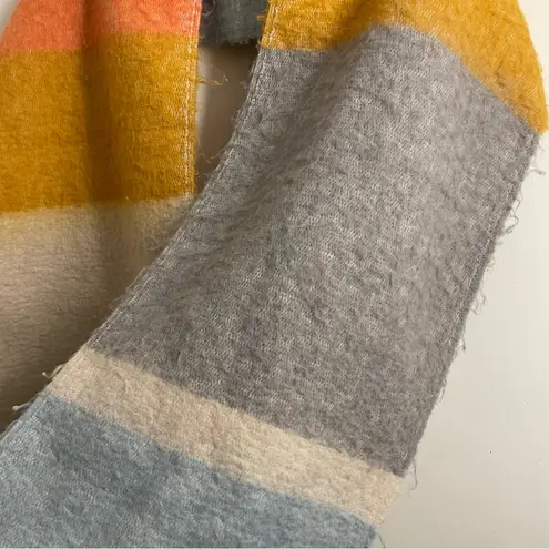 Britt’s Knits Barcelona Blanket Scarf Multicolor Color Block Fringe 80” x 14” Red