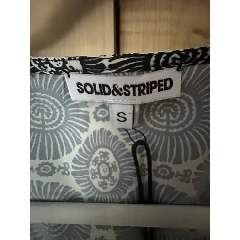 Solid & Striped NWT Anthropologie Embellishes Ring Printed Satin Kaftan Sz S