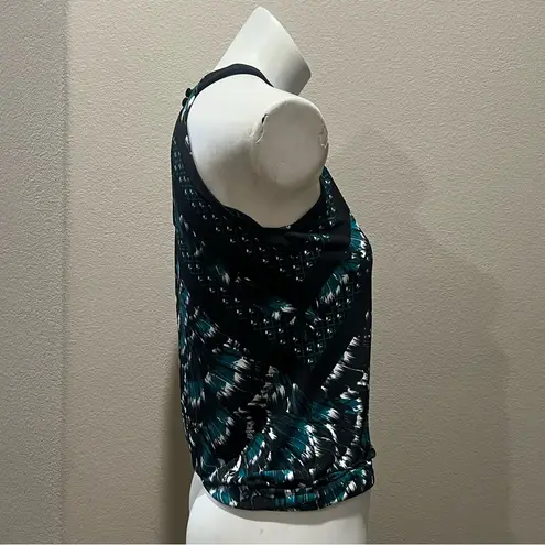 White House | Black Market  blue and black sleeveless blouse