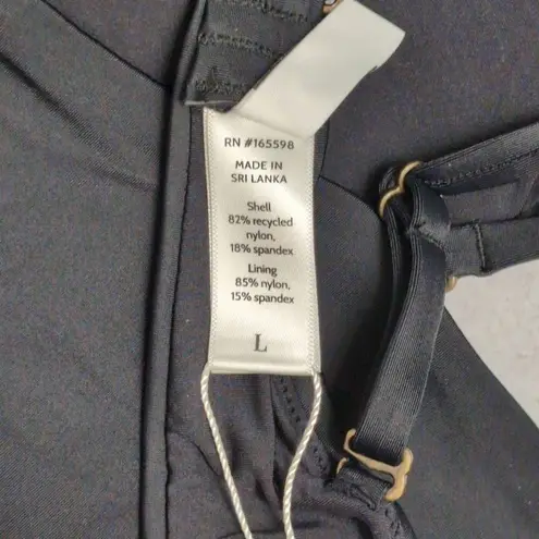 ANDIE NWT Bora Bora Top Black Adjustable Removable Ruching Bandeau Swim Bikini L