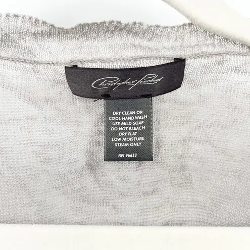 Christopher Fischer Womens Beach Cover Up Sheer Linen Metal Blend Tunic Top M/L Tan Size M