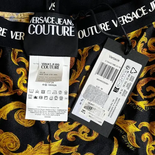 Versace  Jeans Couture Leggings 10" Shorts + Knit Printed Cropped Set, XS/US0