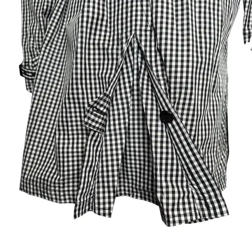 NWOT LRL Ralph Lauren Large Double Breasted Gingham Trench Coat Long Jacket Black