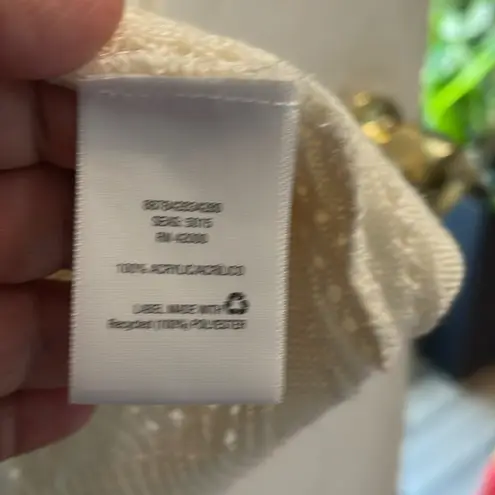 Basic Editions Cream Cardigan Sweater Lightweight Knit Size L