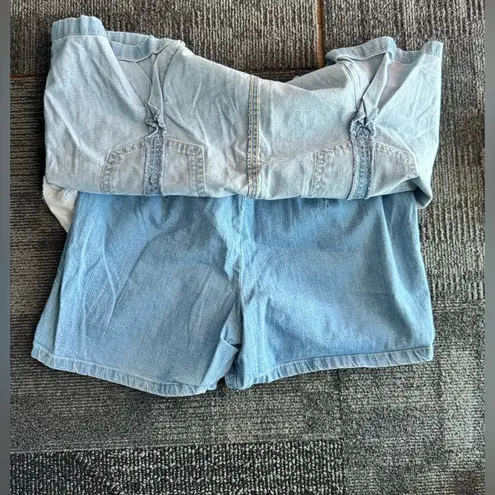 Gloria Vanderbilt Denim Women’s Skort Blue Embroidered. Size 12