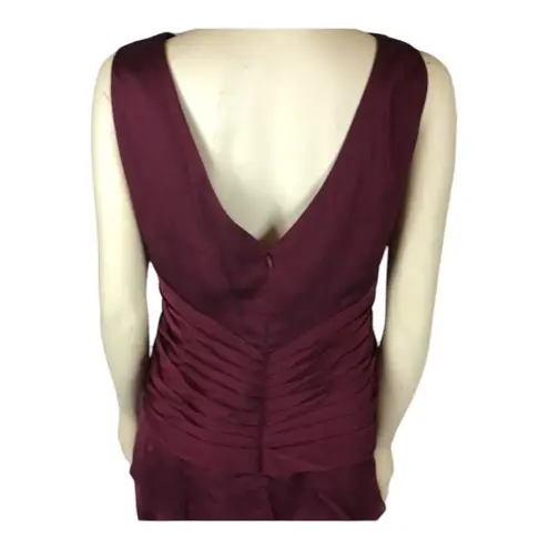 JADE BY JASMINE J9914Tiered sleevless maxi dress in cranberry size 18