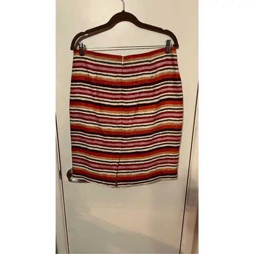 Talbots  Multicolor Stripe Linen Pencil Skirt Size 6