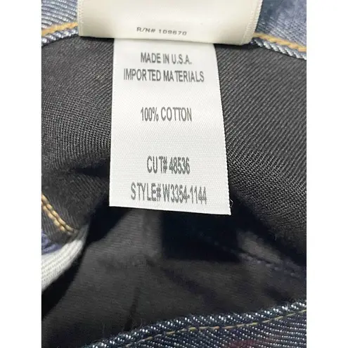 Goldsign The Curved Dark Wash Crop High Waisted Rise Tapered Jeans Serra Size 24 Blue