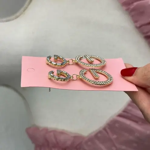 G by Guess Silver Crystal Statement Earrings