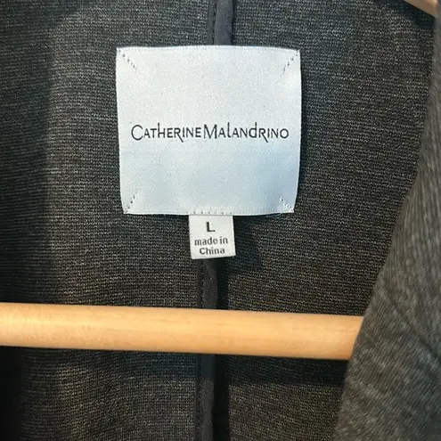Catherine Malandrino Large Charcoal Gray 3/4 Length Sleeve Blazer Jacket