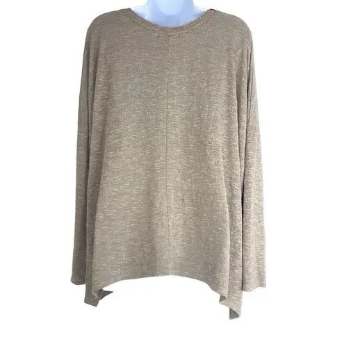 Talula Talulla Tan Oversized V Neck Long Sleeve Stretch Pullover Sweater Medium Boho
