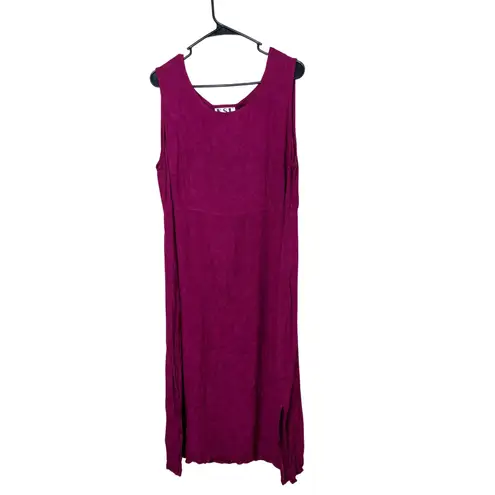 KSL Karin Stevens 2 Piece Dress Set Plus Size 20W Magenta Maxi Dress Blouse Pink